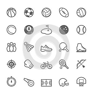 Set of Outline stroke Sport icon