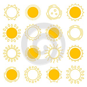 Set outline sun icons