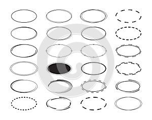 Set of oval border background. ellipse frames decoration elements design