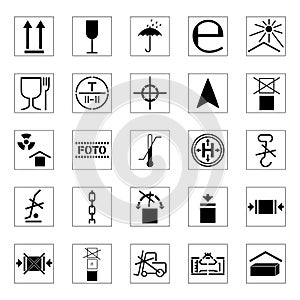 Set of packing icons, illustration