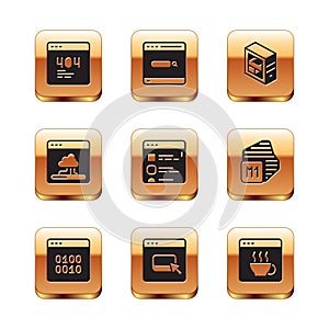 Set Page with a 404 error, Binary code, Browser files, Cloud technology data transfer, Computer, Software and Search