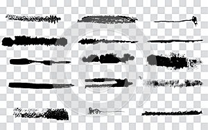 Set of Paint brushes on the transparent background