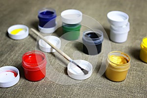 Set of paint cans