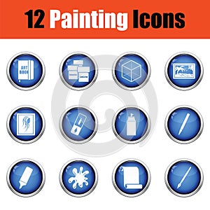 Set of painting icons.