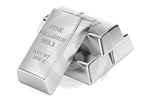 Set of palladium ingots, 3D rendering