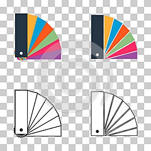 Set of Pantone color icon, colorful graphic catalog symbol, color template web vector illustration