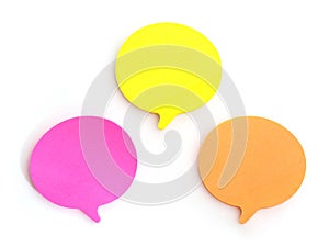 Set of paper bubble speech on white background