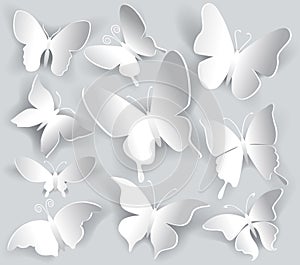 Set of paper butterfly