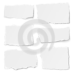 Set of paper different shapes tears isolated