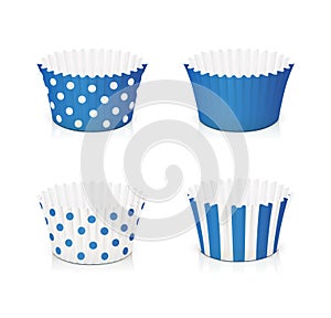 Set of paper mold for cupcake. Utensil for baking cake