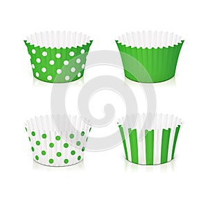 Set of paper mold for cupcake. Utensil for baking cake