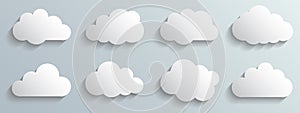 Set paper white clouds Ã¢â¬â stock vector