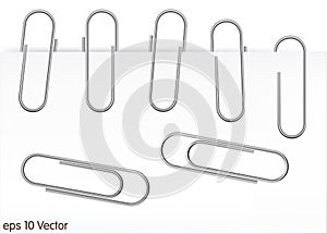 Set of paperclip Vector Illustration