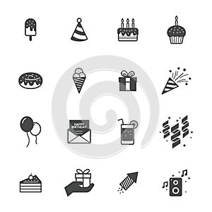 set of party icons. Vector illustration decorative design