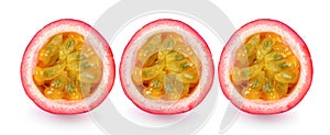 Set of Passion fruit isolated on white background