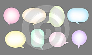 Set of pastel colors speak bubble text