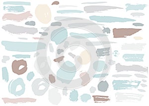 Set of pastel hand drawn grunge elements, geometrical shapes