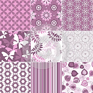 Set pastel seamless patterns