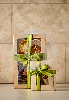 set of pastilles and dried fruits