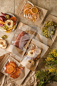 set of pastilles and dried fruits