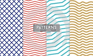 Set of pattern vector collection line geometric