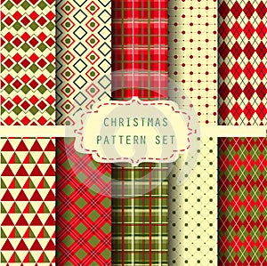 Set of patterns and background for christmas