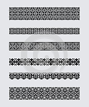 Set of patterns for borders frames