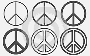 Set of peace mark. Peace icon. Vector illustration