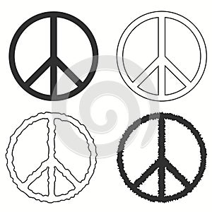 Set Peace Sign in white background photo