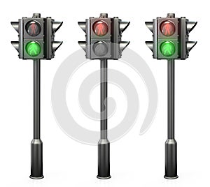 Set of pedestrian traffic lights