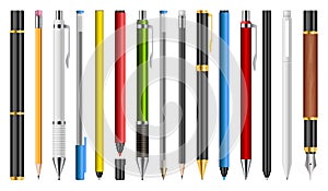 Set of pens, pencils and markers vector illustration