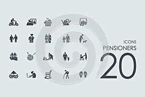 Set of pensioners icons photo