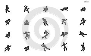 Set of people action pictogram stock illustration Icon