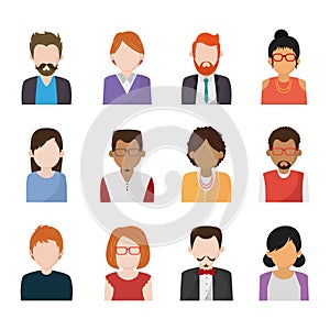 Set of people faceless characters icons photo