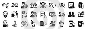 Set of People icons, such as Online shopping, People communication, Medical mask. Vector