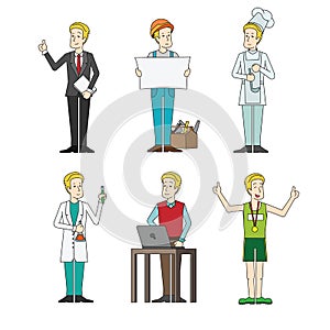 Set of people professionals occupation Vector illustration