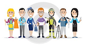 Set of people related to the different professions