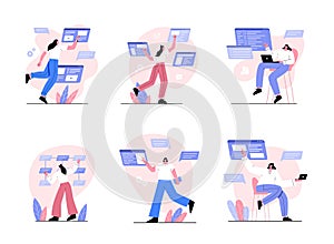 Set of people working with CMS architecture