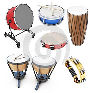 Set of percussion instruments