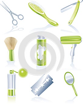 Set of personal haircare icons