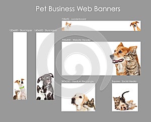 Set of Pet Business Web Banner Templates