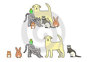 Set of pets illustration