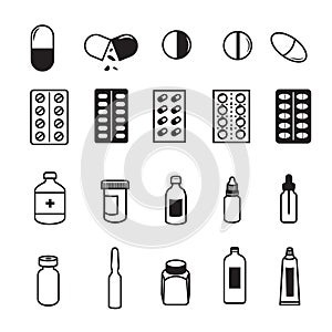 Set of Pharmaceutical Icons