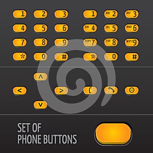 Set of Phone Buttons