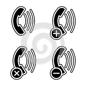 set of phone call handset icon. Element of phone for mobile concept and web apps icon. Glyph, flat icon for website design and