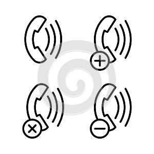 set of phone call handset icons. Element of phone icons for mobile concept and web apps. Thin line icons for website design and de