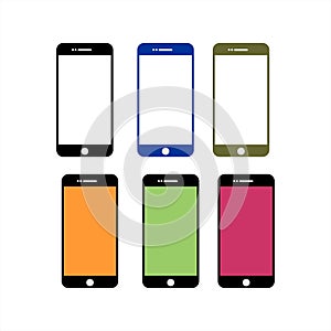 Set phone full color icon vector illustration