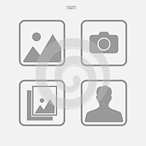 Set of photo icon. Image or picture sign and symbol.