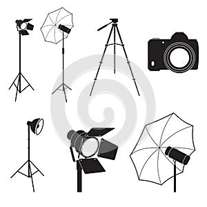 Set of photo studio equipment