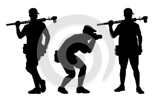 Set of photographer silhouette vector